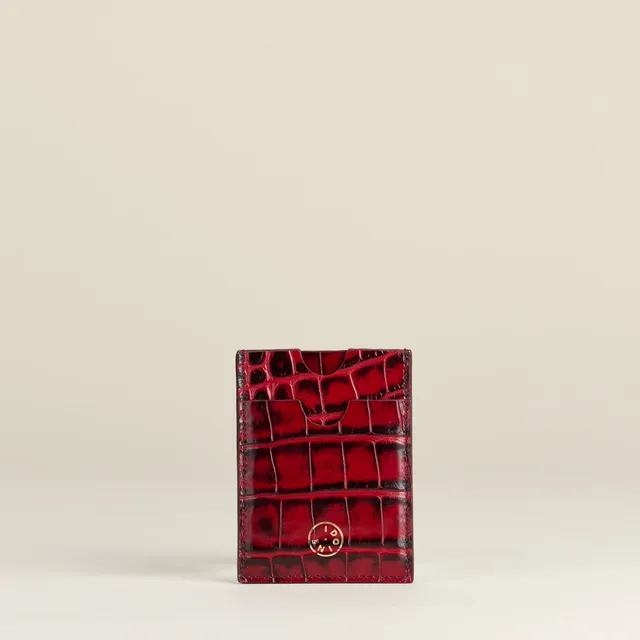 Idoine Porte-Cartes Atelier Croco Ruby porte-cartes veau