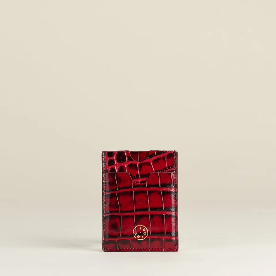 Idoine Porte-Cartes Atelier Croco Ruby porte-cartes veau
