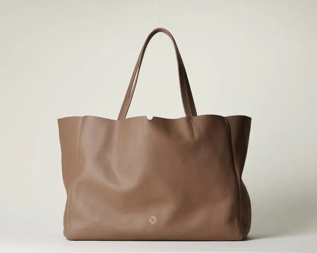 Idoine Soie de Cuir Taupe cabas cuir veau sans initiales