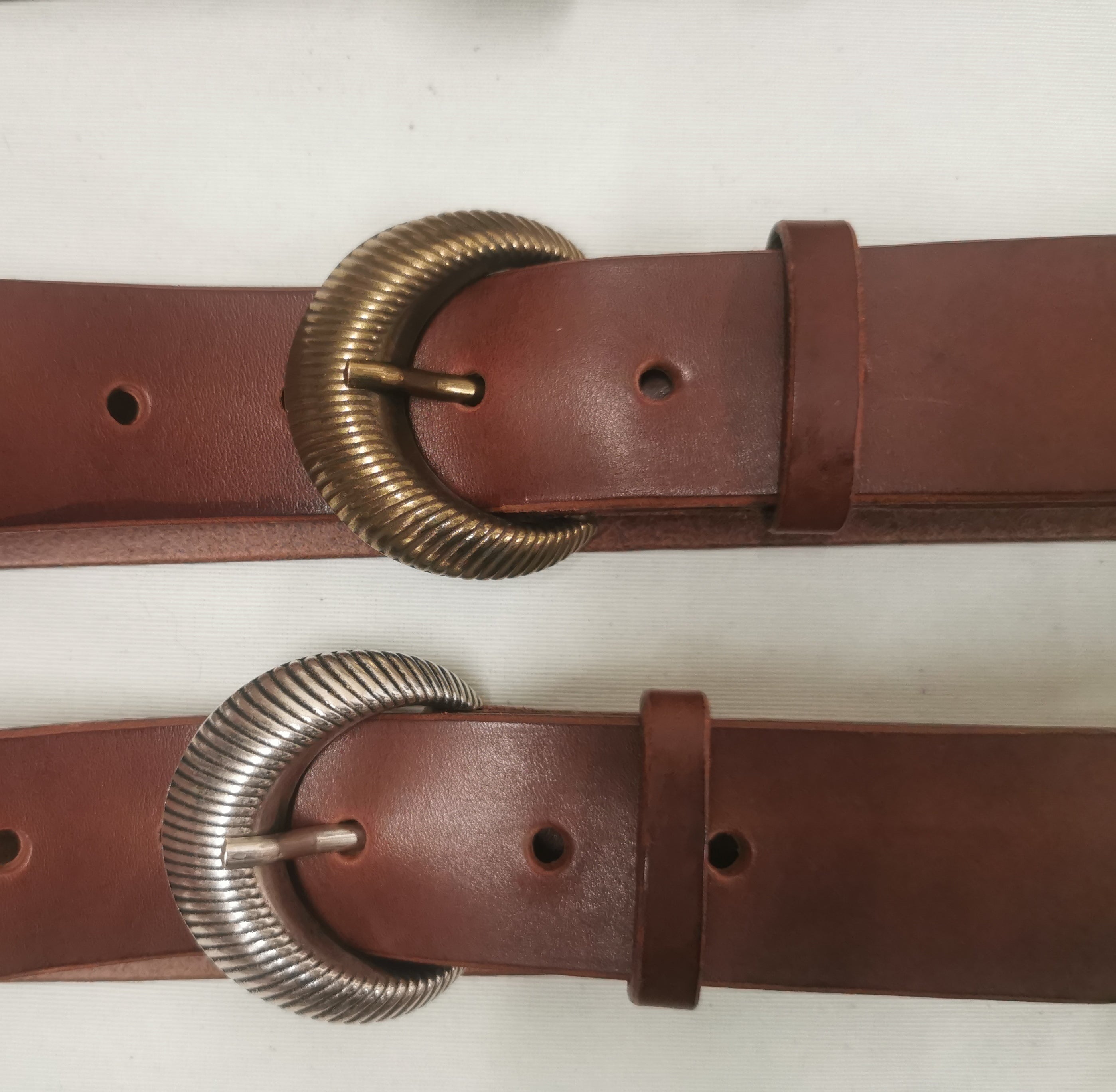 Fleur d’Orage Demi-Lune Ceinture cuir Cognac 35mm