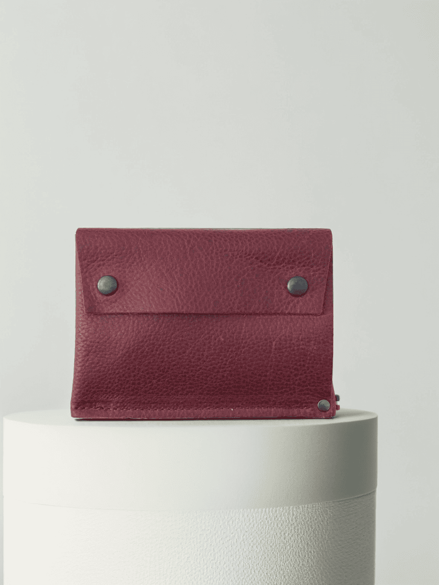 114 Paris Portefeuille cuir compact bleu ultra-plat