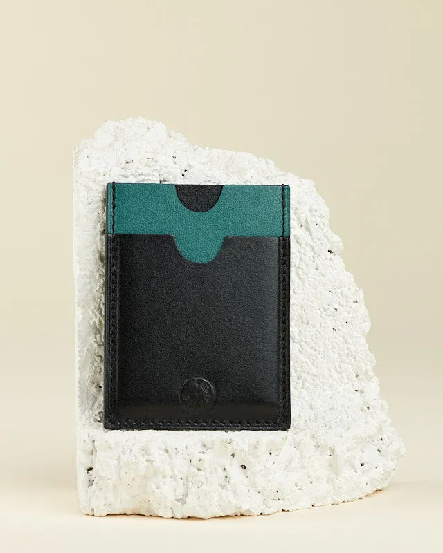 Idoine Arabica porte-cartes bicolore cuir sans initiales