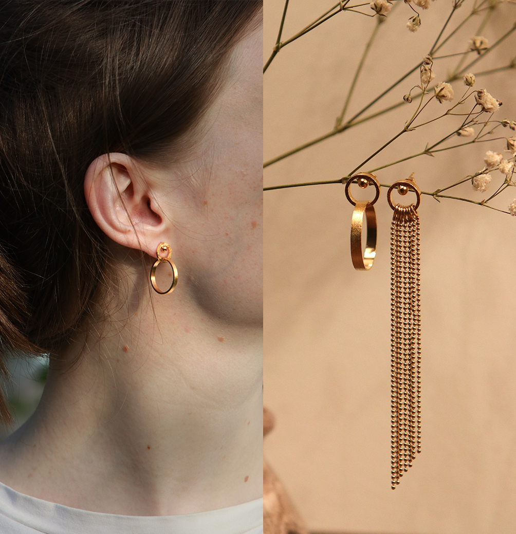 Kim Jude Points.à.la.ligne boucles d'oreilles simples