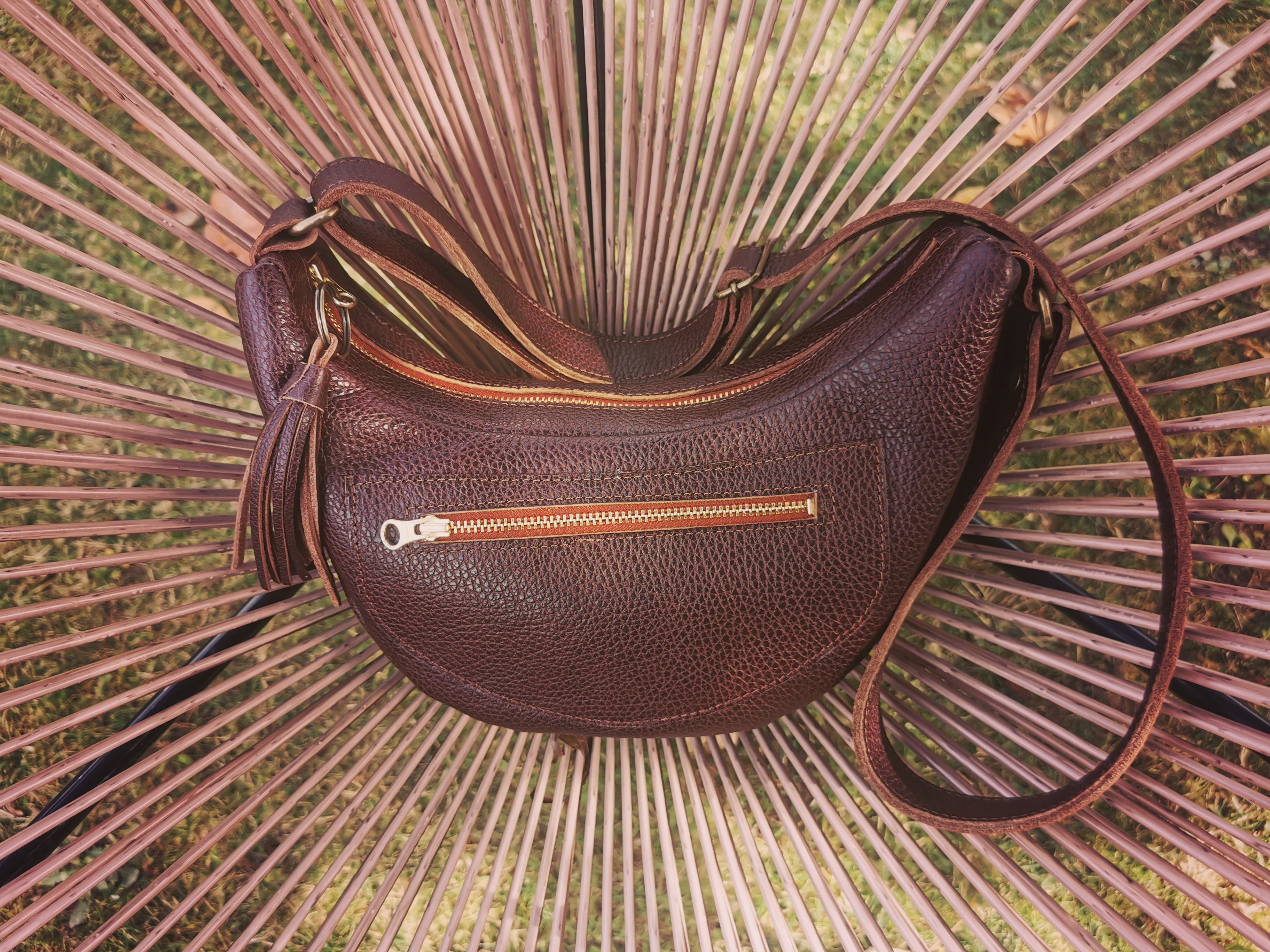 Fleur d’Orage Sac Banana banane cuir grand vert kaki