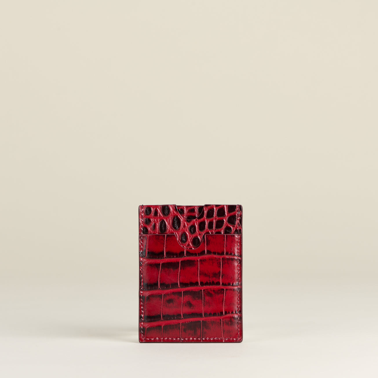 Idoine Porte-Cartes Atelier Croco Ruby porte-cartes veau