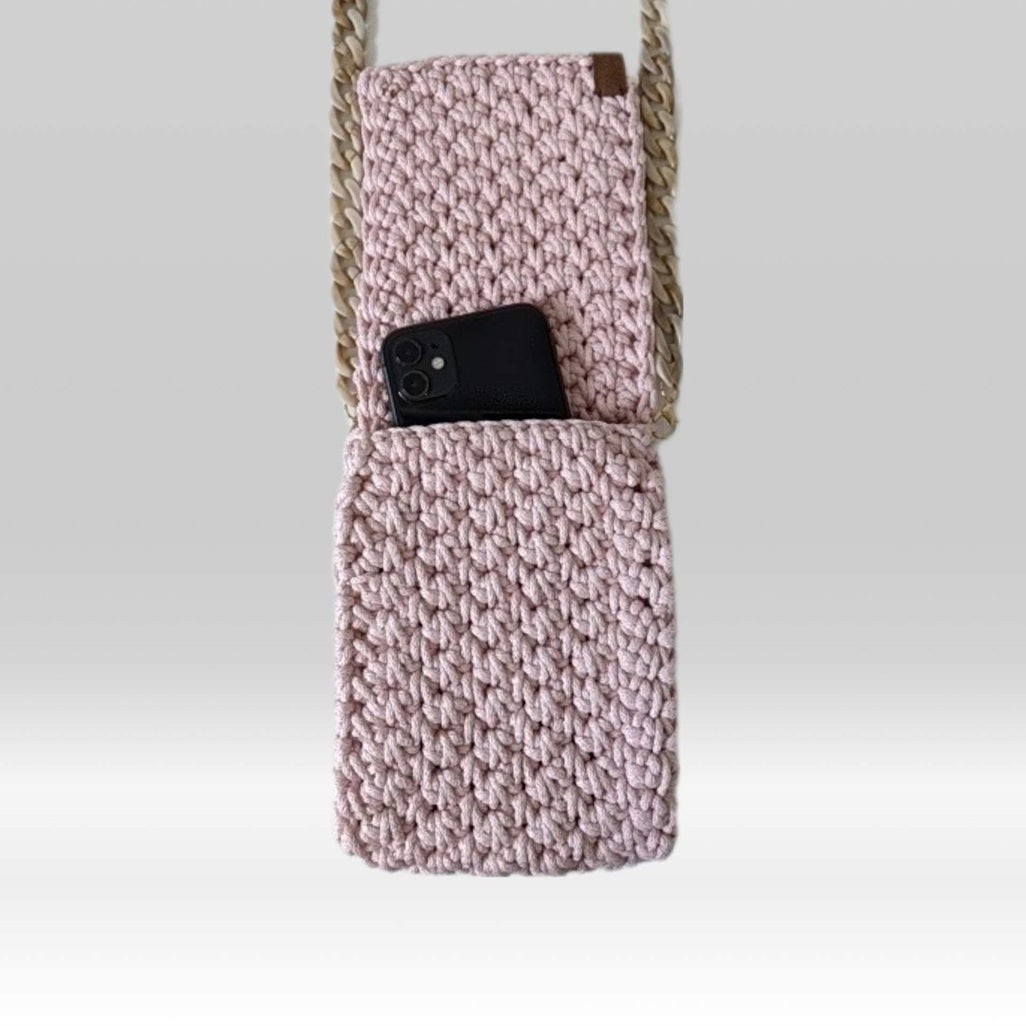 Georgetta Béryl pochette rose poudré bandoulière smartphone