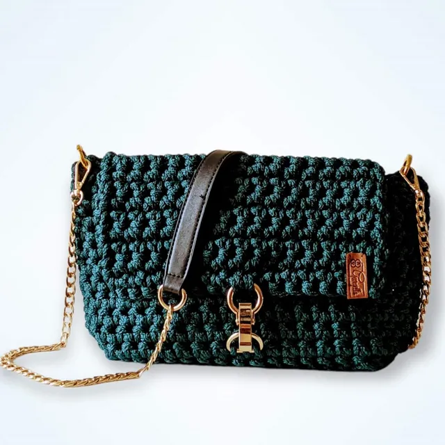 Georgetta Stella sac à main vert émeraude chaîne dorée
