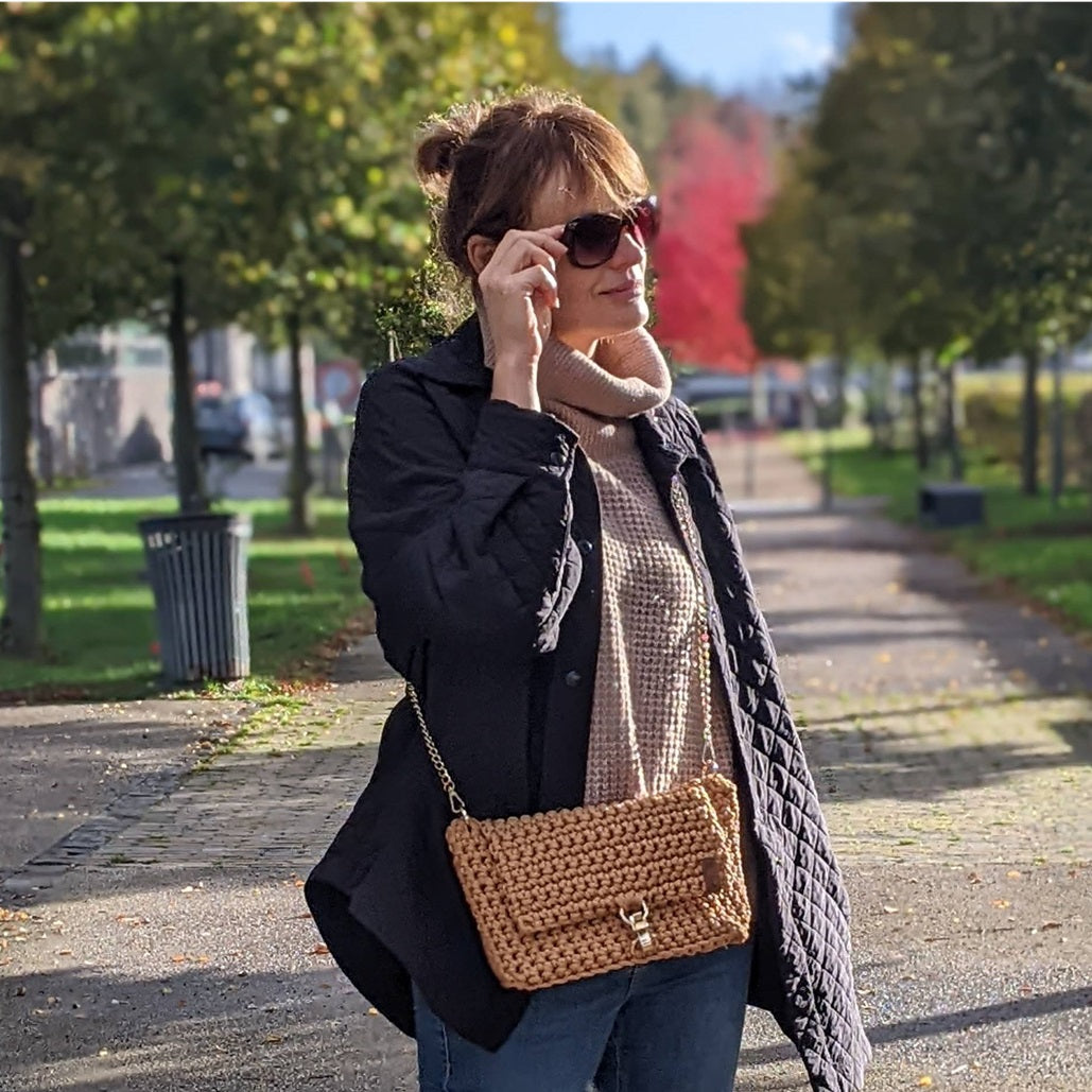Georgetta Stella sac à main crochet camel