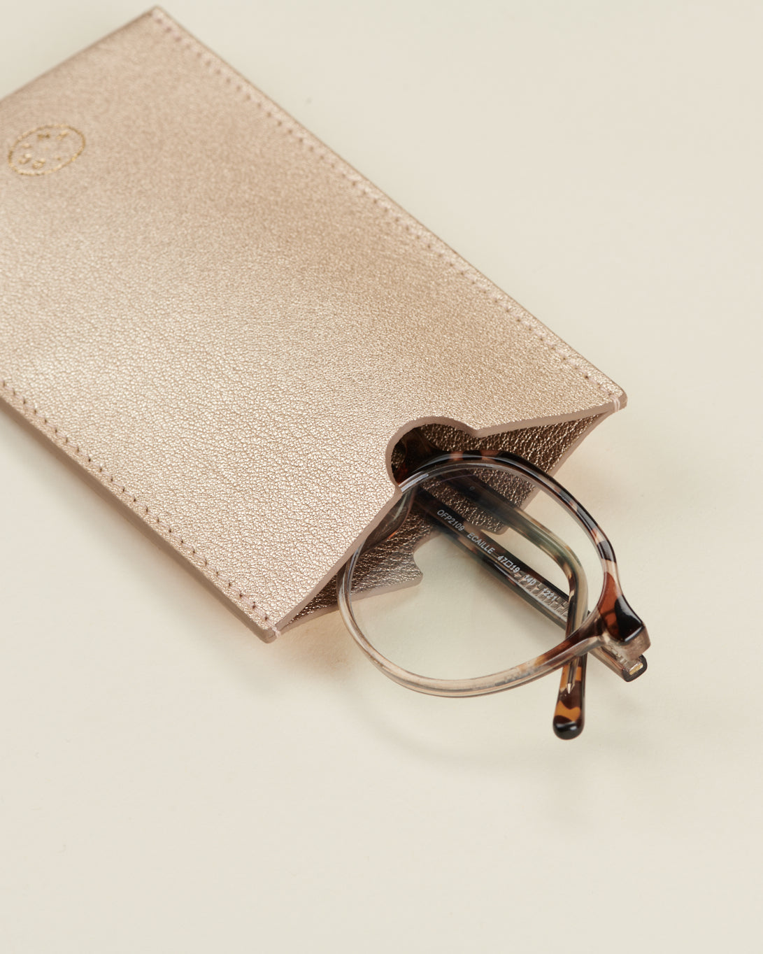 Idoine Soir de lune étui à lunettes cuir sans initiales