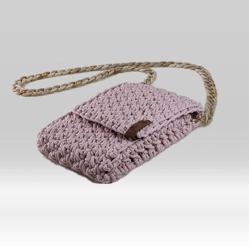 Georgetta Béryl pochette rose poudré bandoulière smartphone