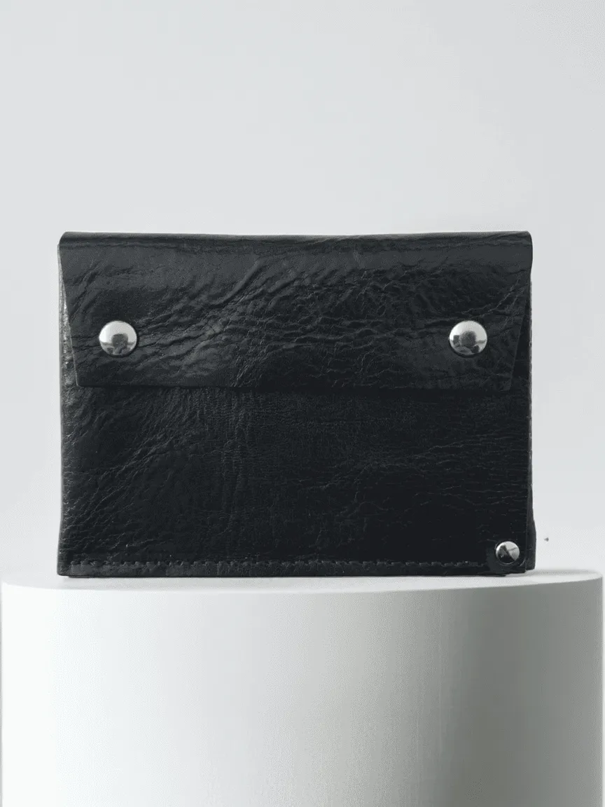 114 Paris Portefeuille cuir compact bleu ultra-plat