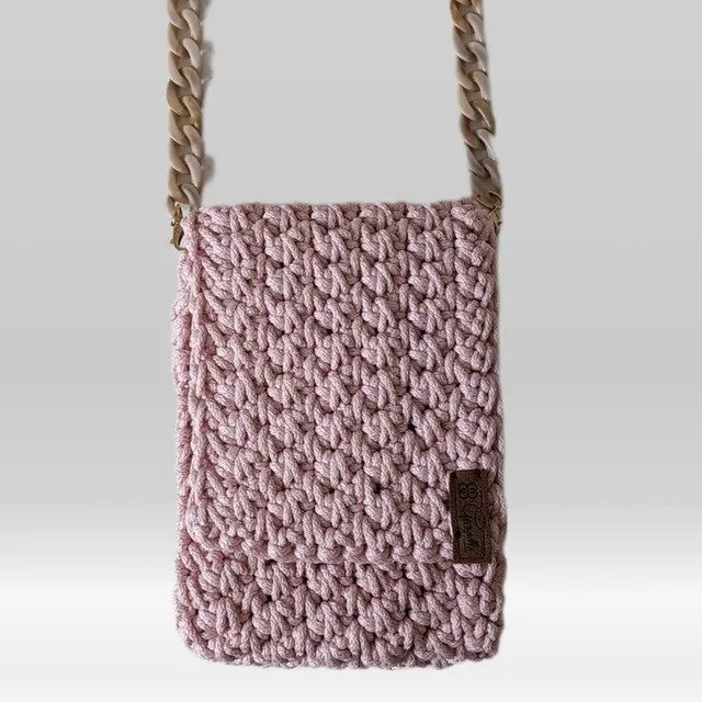 Georgetta Béryl pochette rose poudré bandoulière smartphone