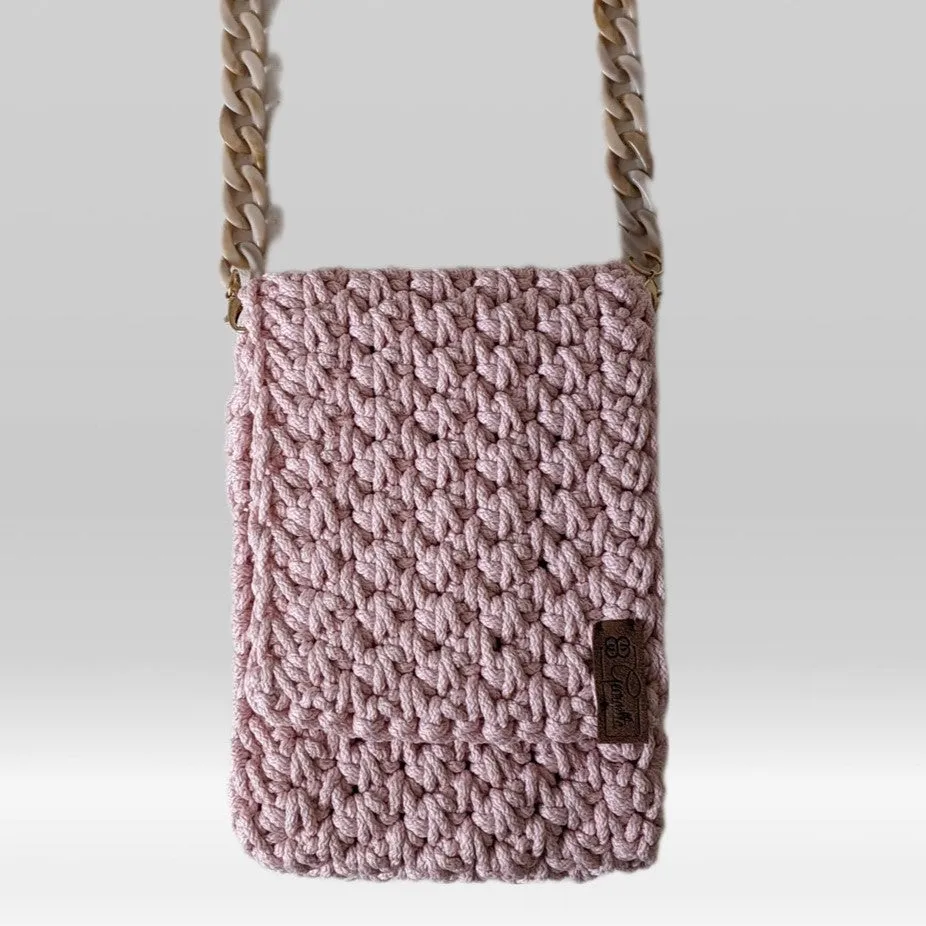 Georgetta Béryl pochette rose poudré bandoulière smartphone