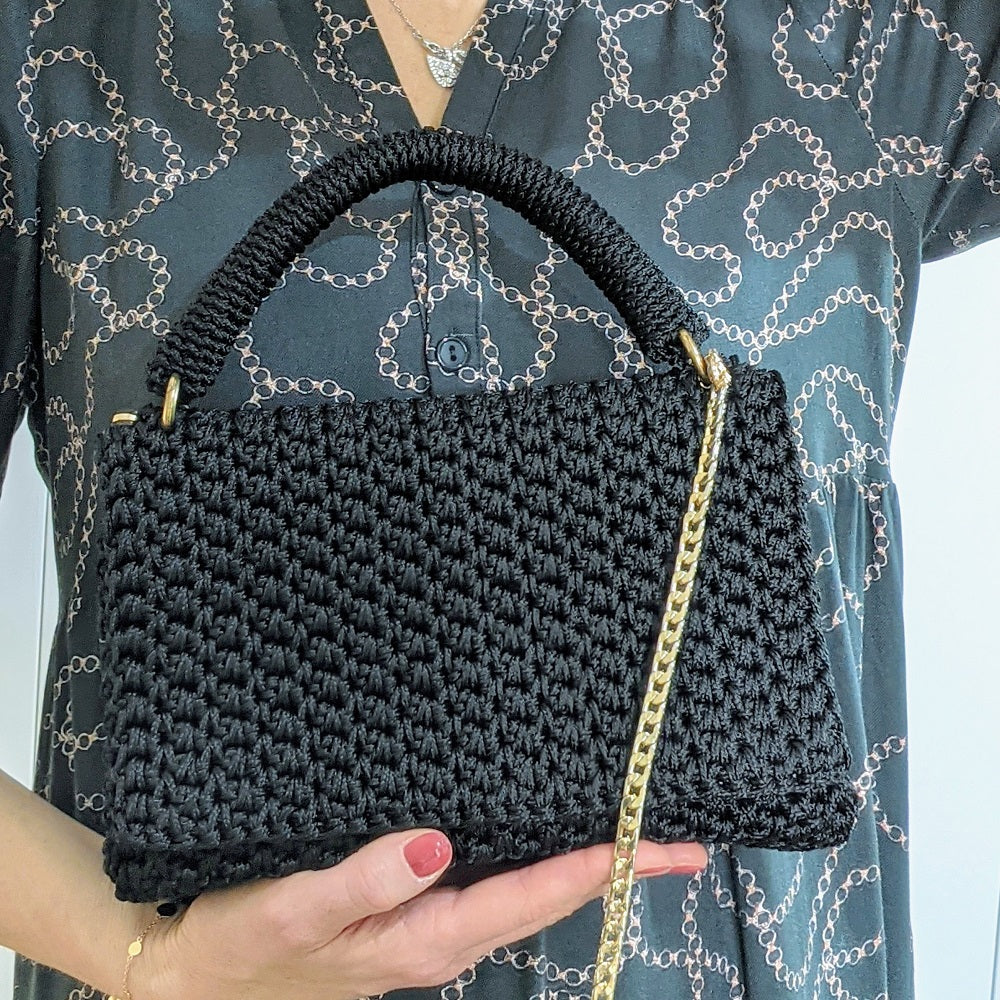 Georgetta Opale sac à main crochet noir chaînette