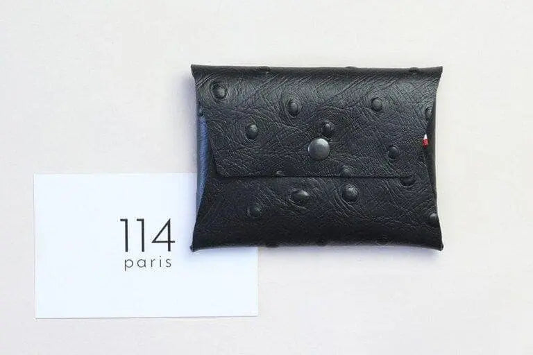 114 Paris Porte-monnaie cuir homme croco marron 9,5cm