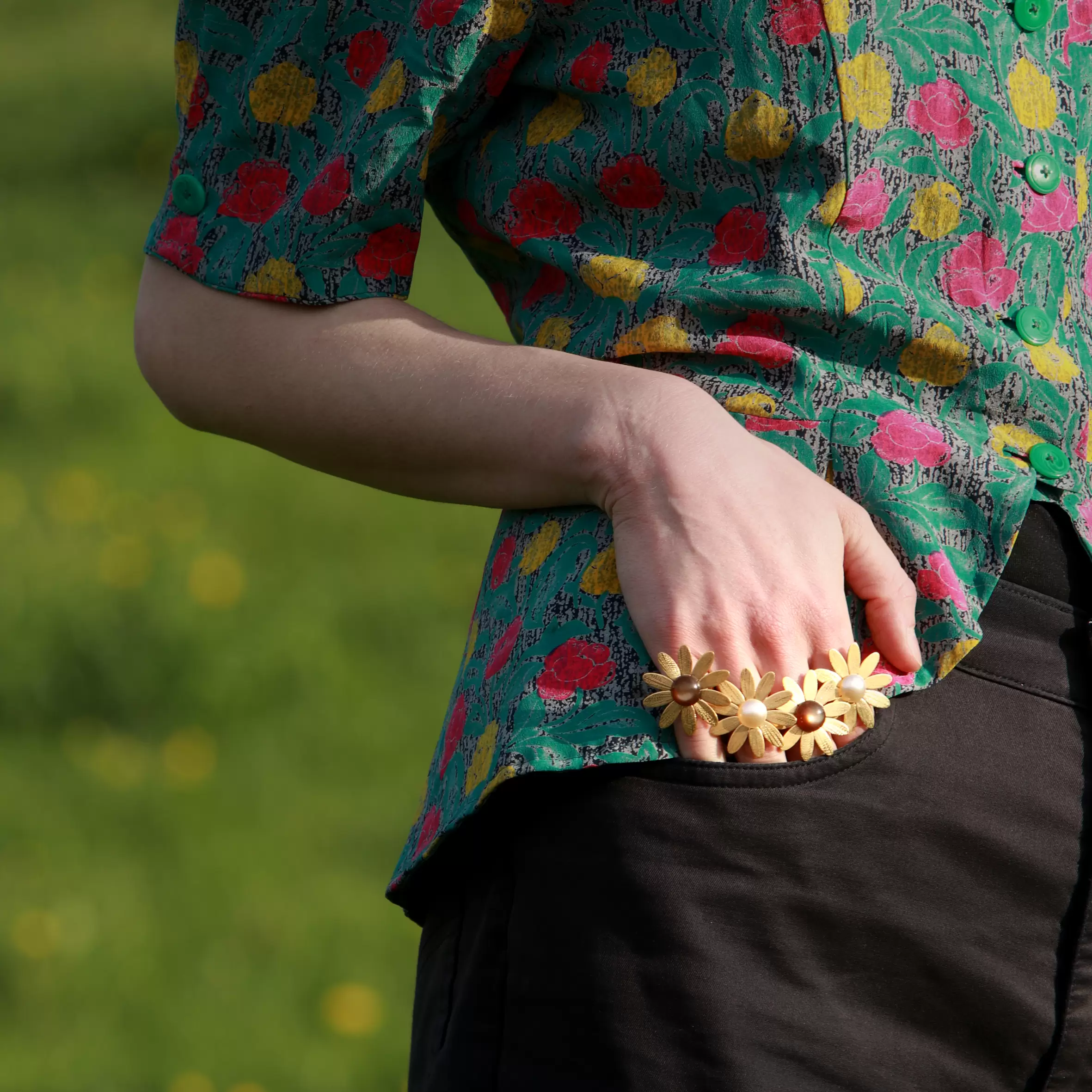 KIM JUDE Marguerite bague fantaisie florale