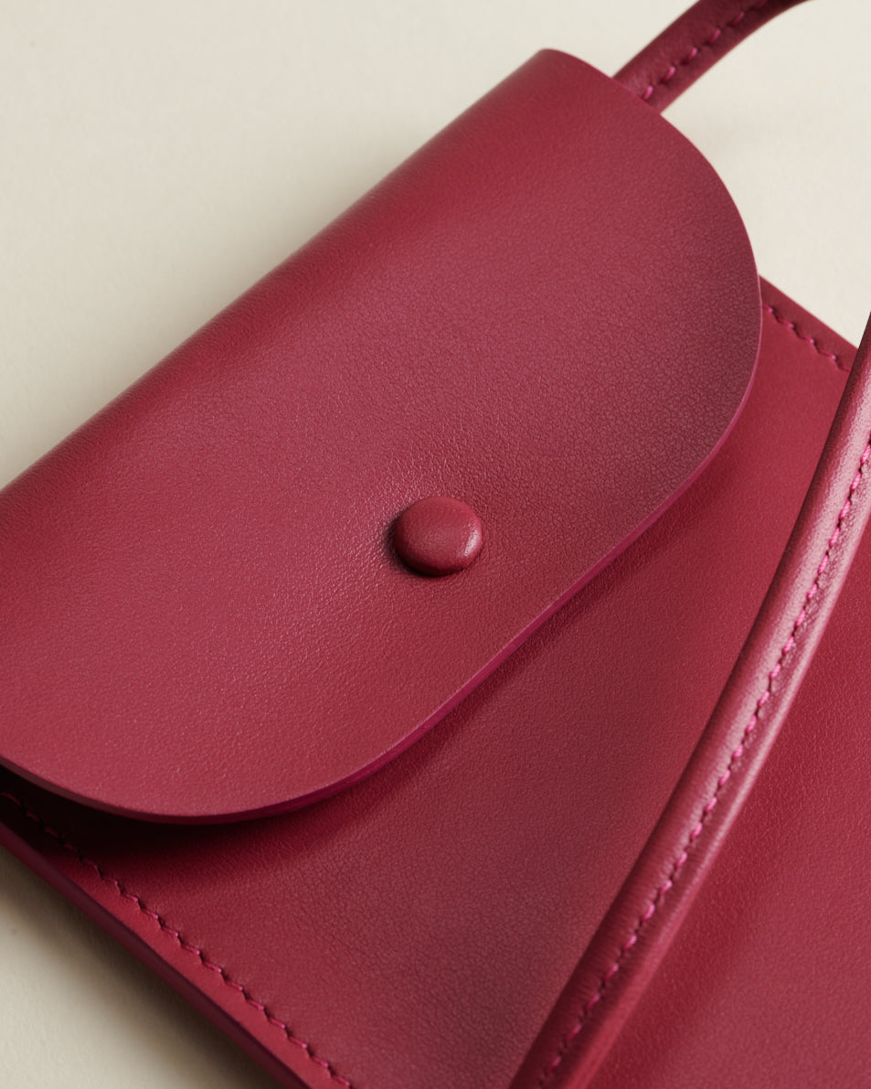 Idoine Pochettes Framboise pochette smartphone cuir agneau sans initiales