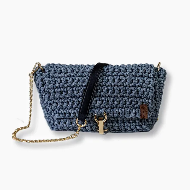 Georgetta Stella sac à main bleu jean crochet