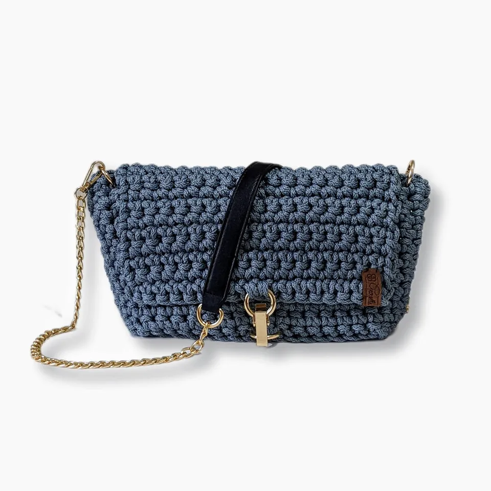 Georgetta Stella sac à main bleu jean crochet