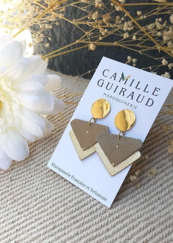 Camille Guiraud Boucles Suzanne gold doré cuir inox