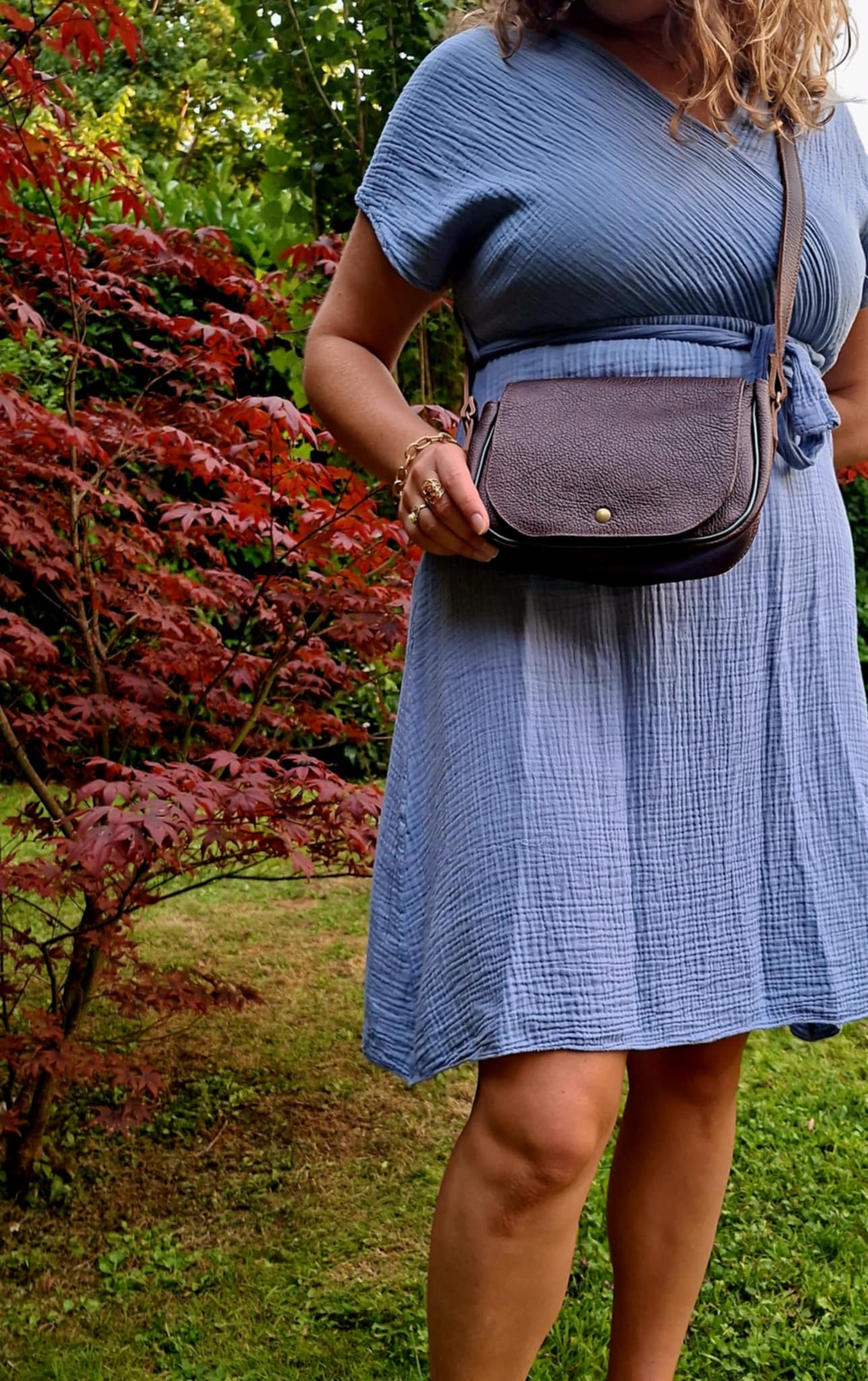 Fleur d’Orage Marron glacé sac cuir châtaigne bandoulière