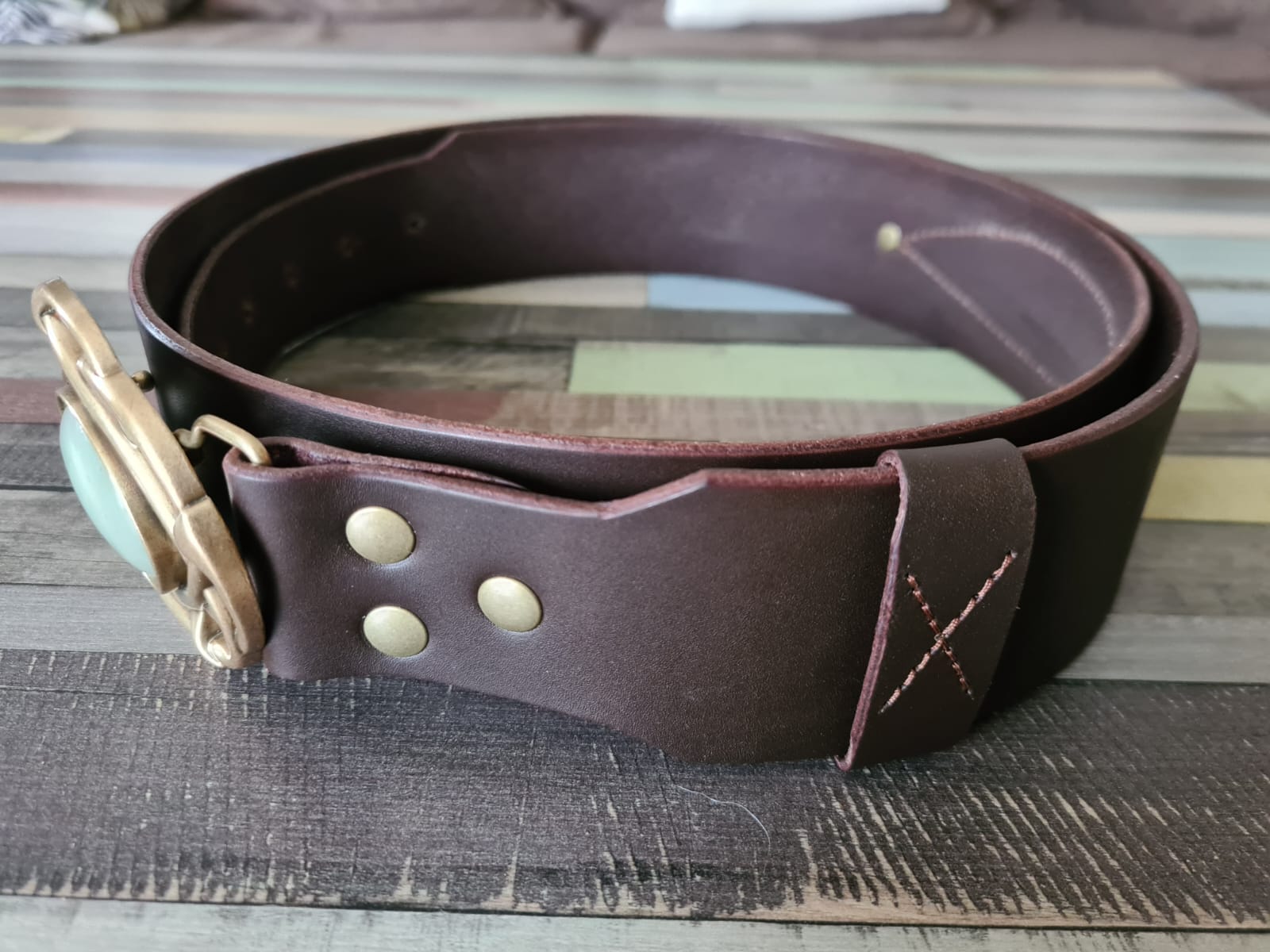 Fleur d’Orage Céline ceinture cuir marron 5 cm