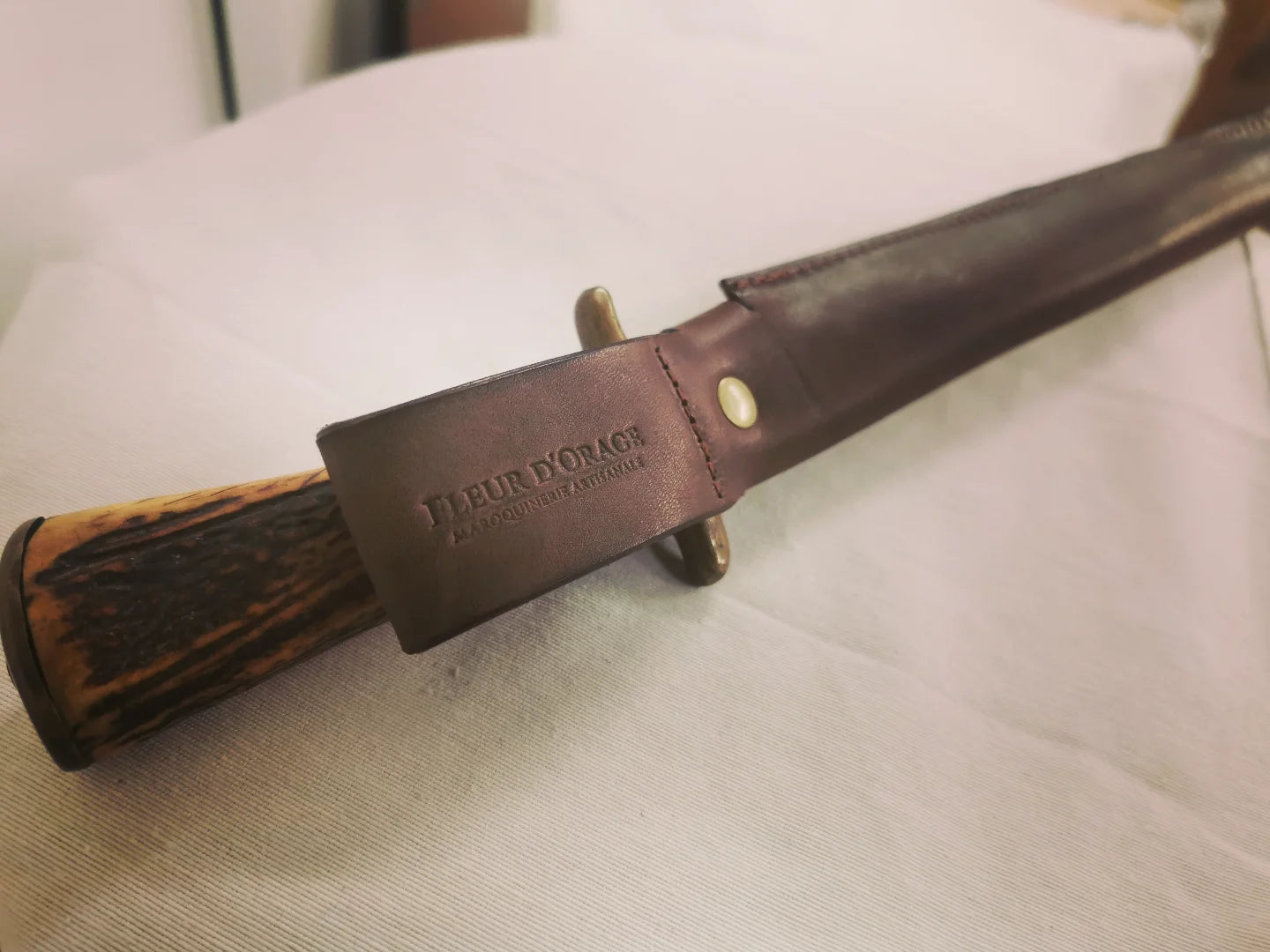 Fleur d’Orage Étuis étui cuir dague de chasse passant ceinture