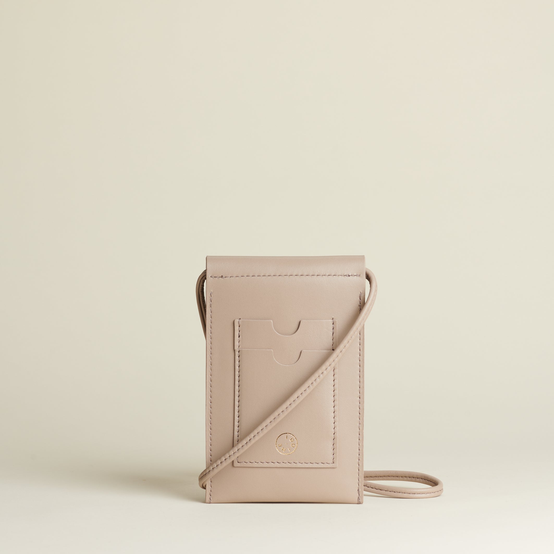 Idoine Pochettes Taupe pochette smartphone cuir agneau