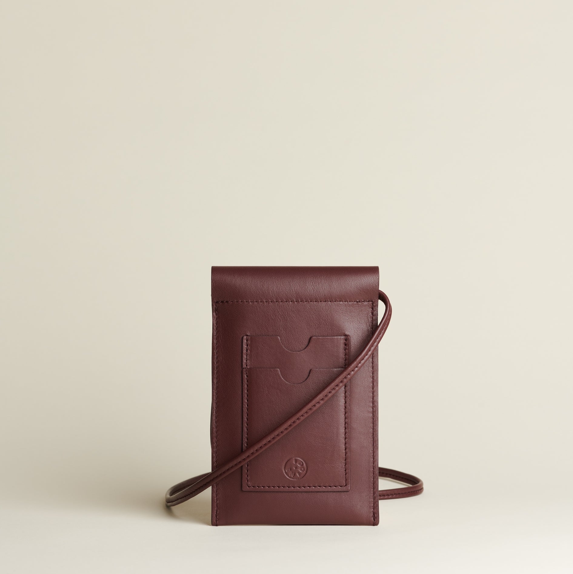 Idoine Pochettes Lie de vin pochette smartphone cuir agneau sans initiales