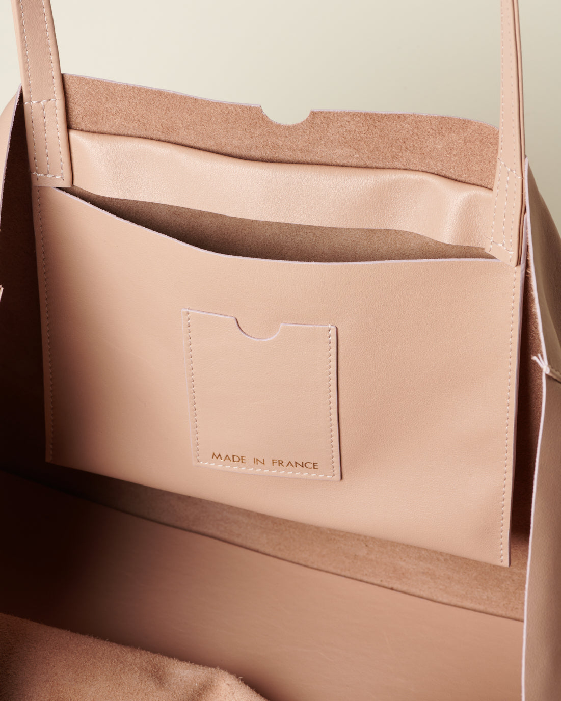 Idoine Soie de Cuir cabas cuir poudre sans initiales