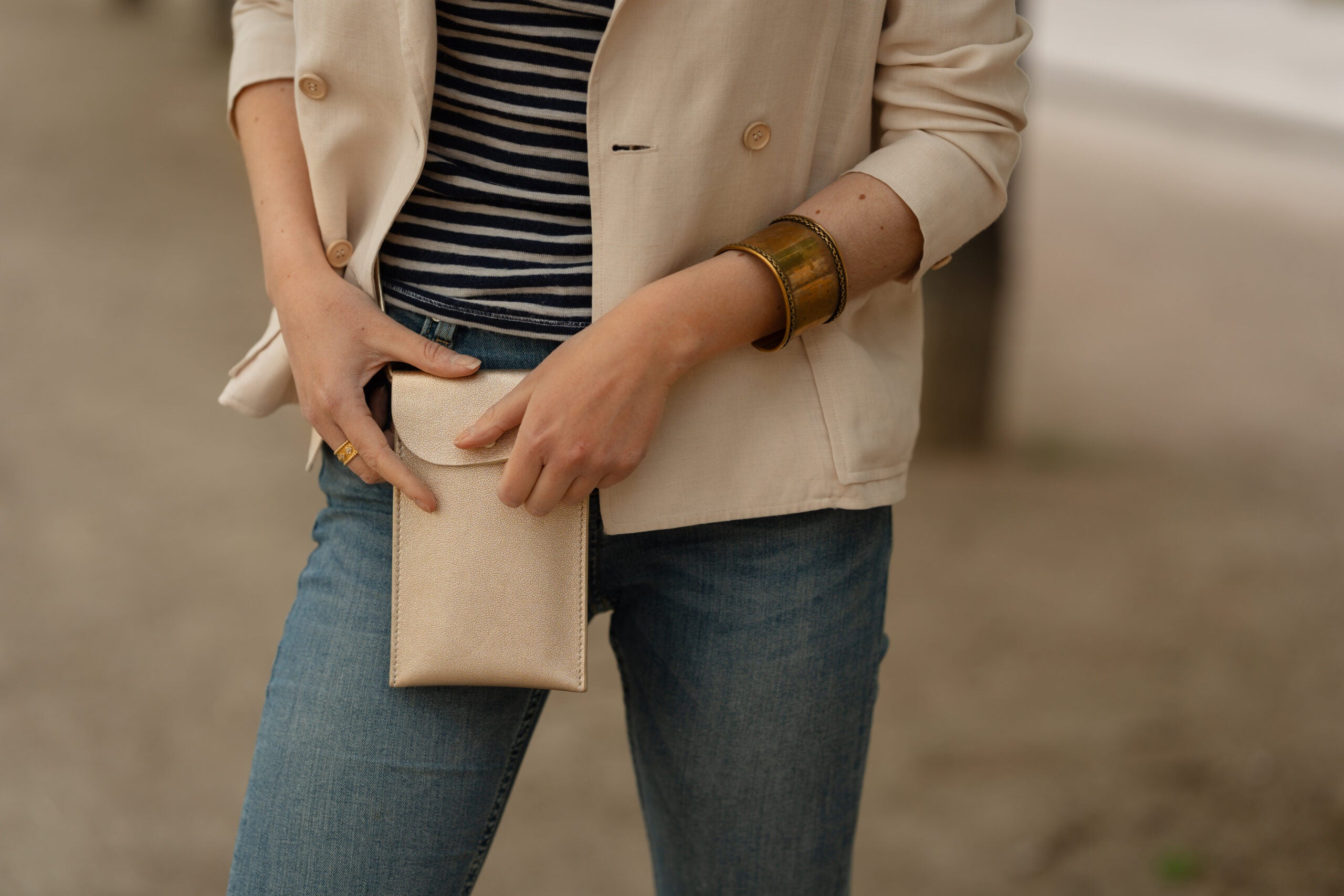 Idoine Soir de Lune pochette smartphone cuir agneau sans initiales