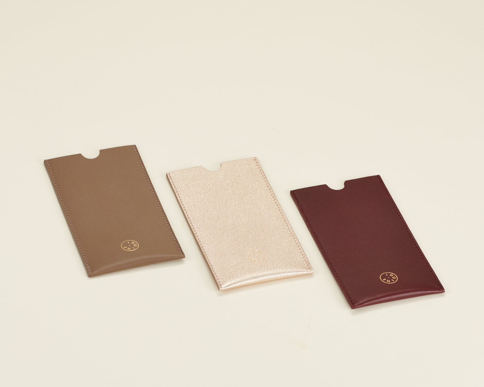Idoine Étuis à lunettes Taupe étui lunettes cuir véritable