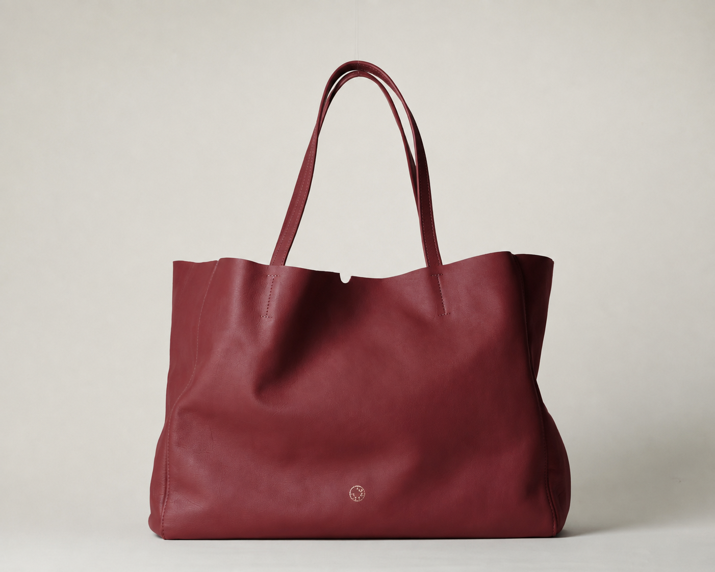 Idoine Cabas SOIE DE CUIR Lie de Vin sac cabas cuir