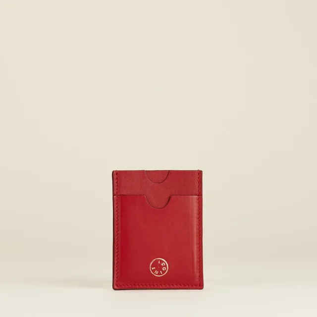 Idoine Porte-Cartes Rouge baiser cuir agneau 8 cartes sans initiales