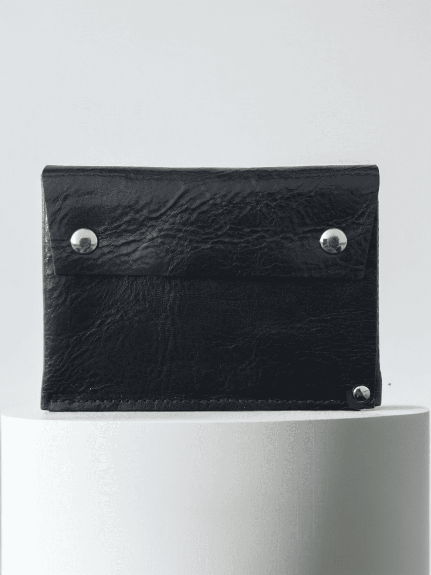 114 Paris Portefeuille cuir compact bleu ultra-plat