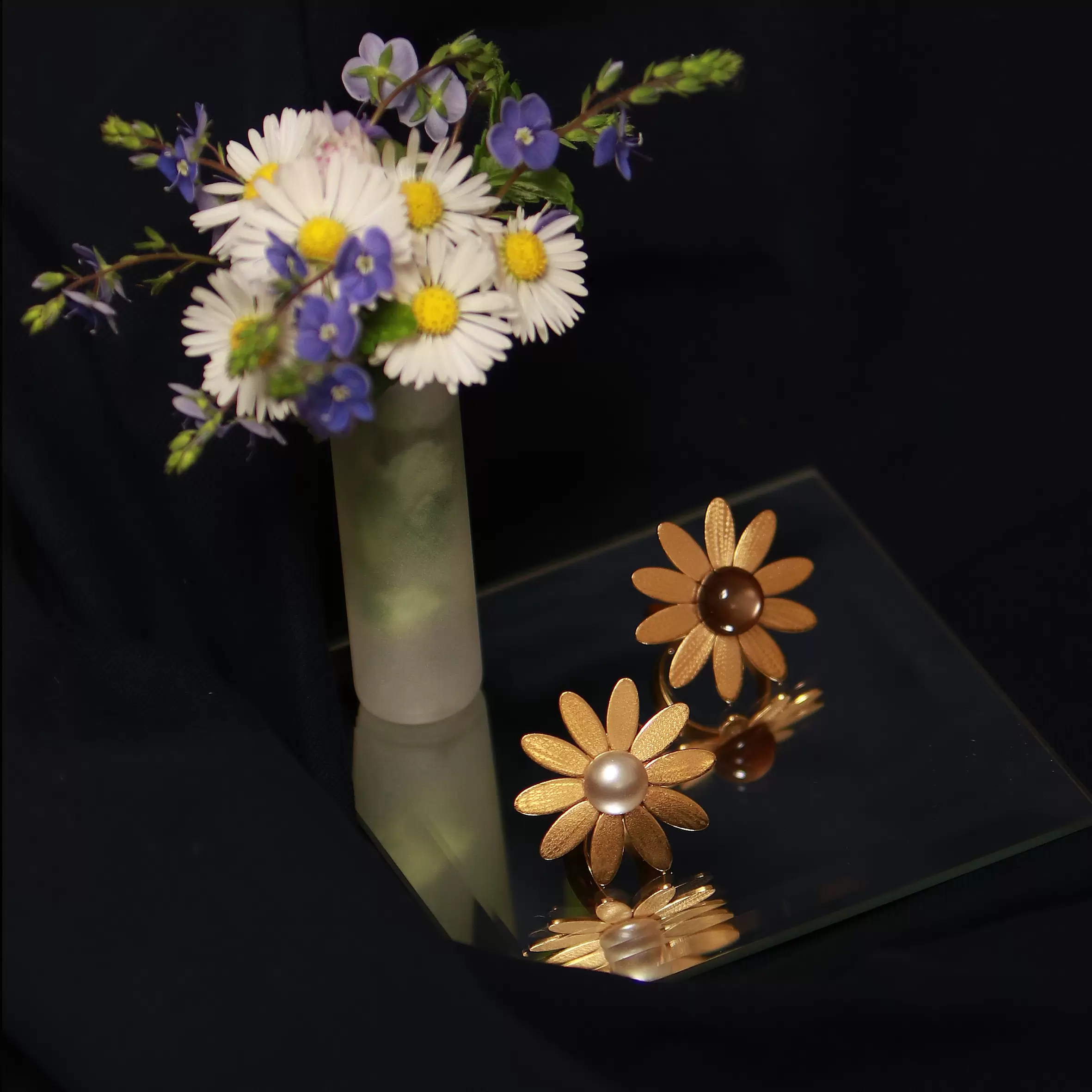 KIM JUDE Marguerite bague fantaisie florale
