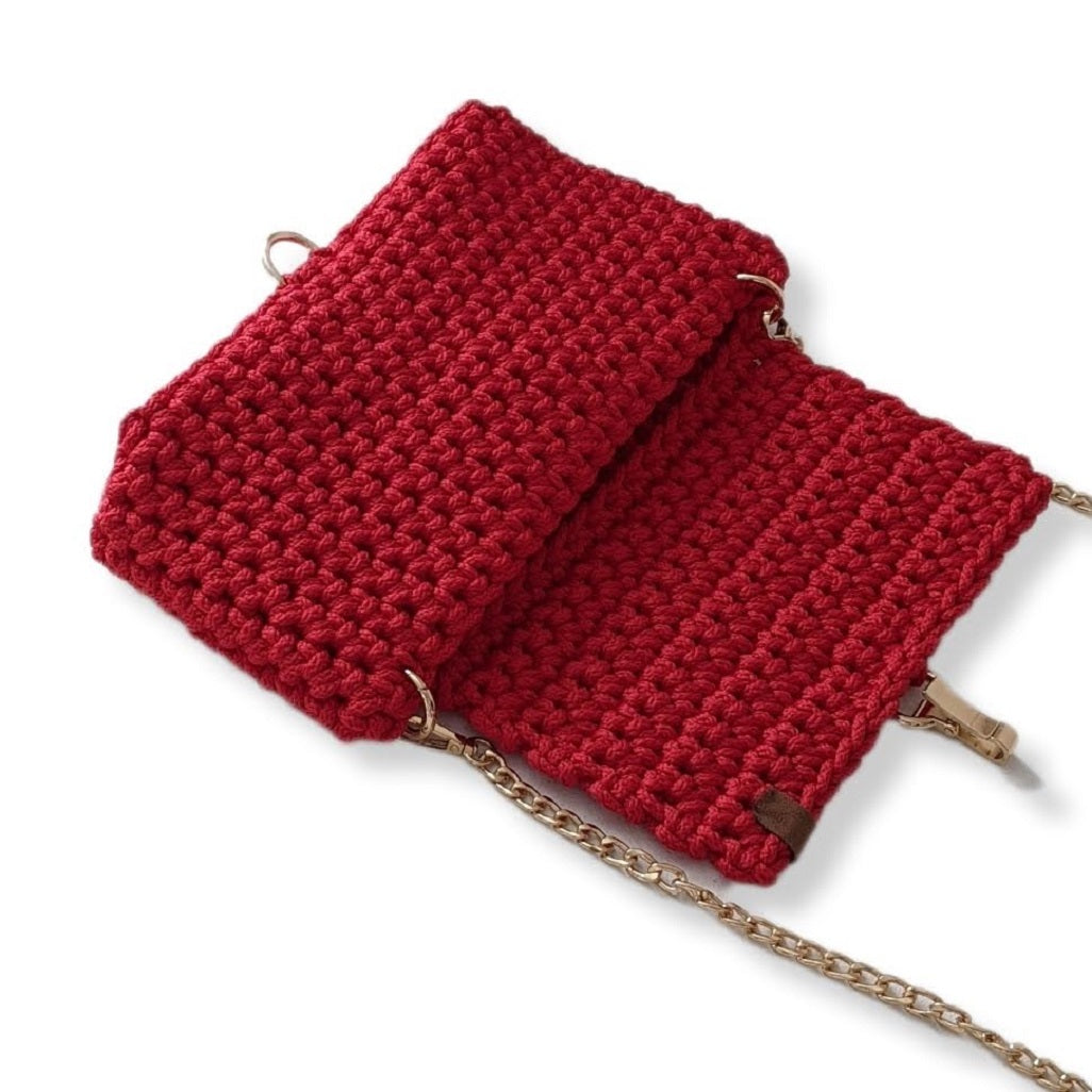 Georgetta Stella sac à main rouge crochet