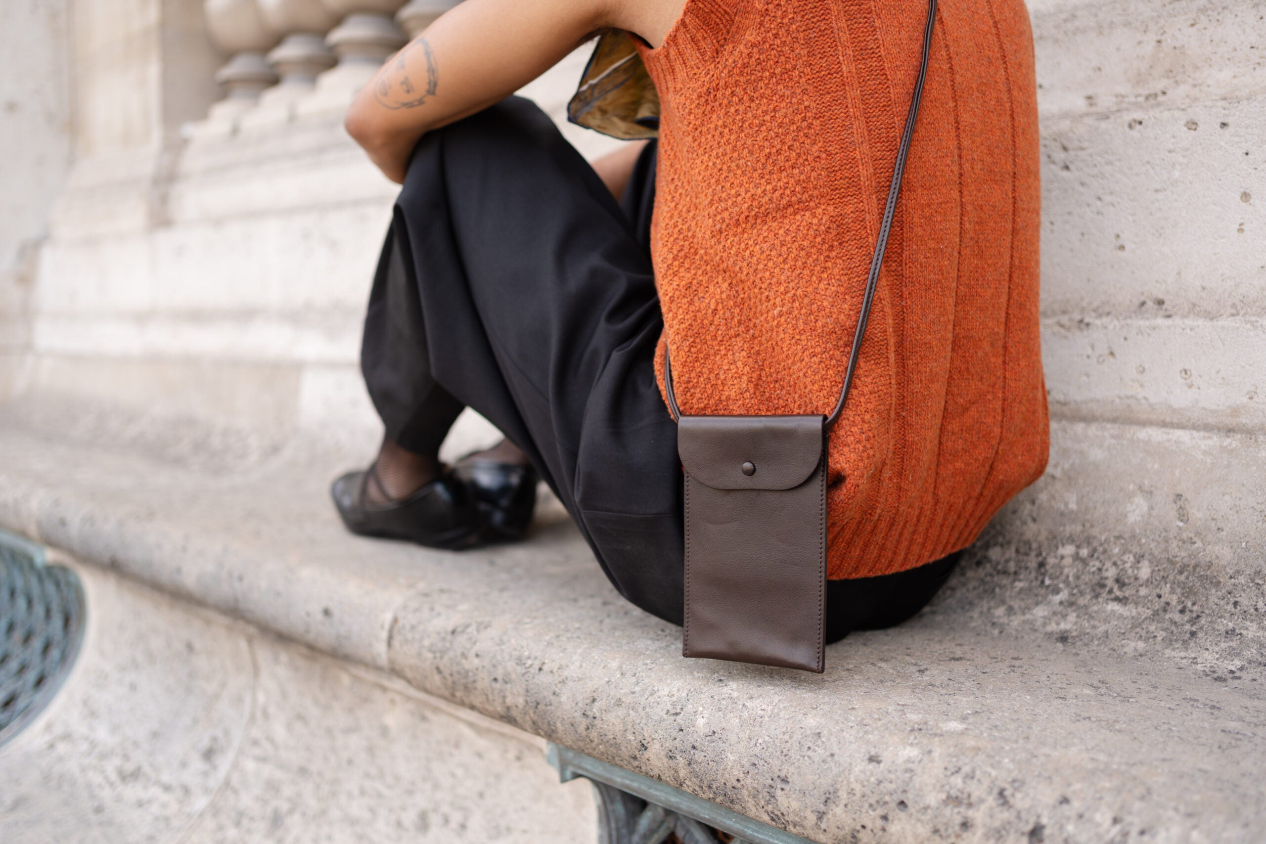 Idoine Pochettes Tonka pochette smartphone cuir veau sans initiales