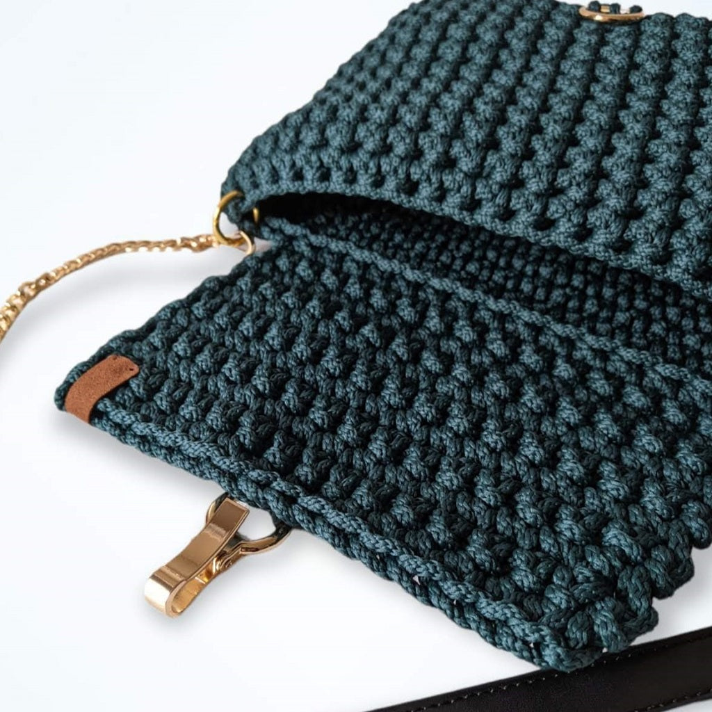 Georgetta Stella sac à main vert émeraude chaîne dorée