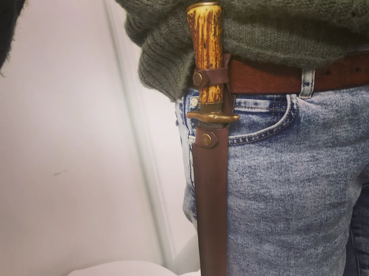 Fleur d’Orage Étuis étui cuir dague de chasse passant ceinture