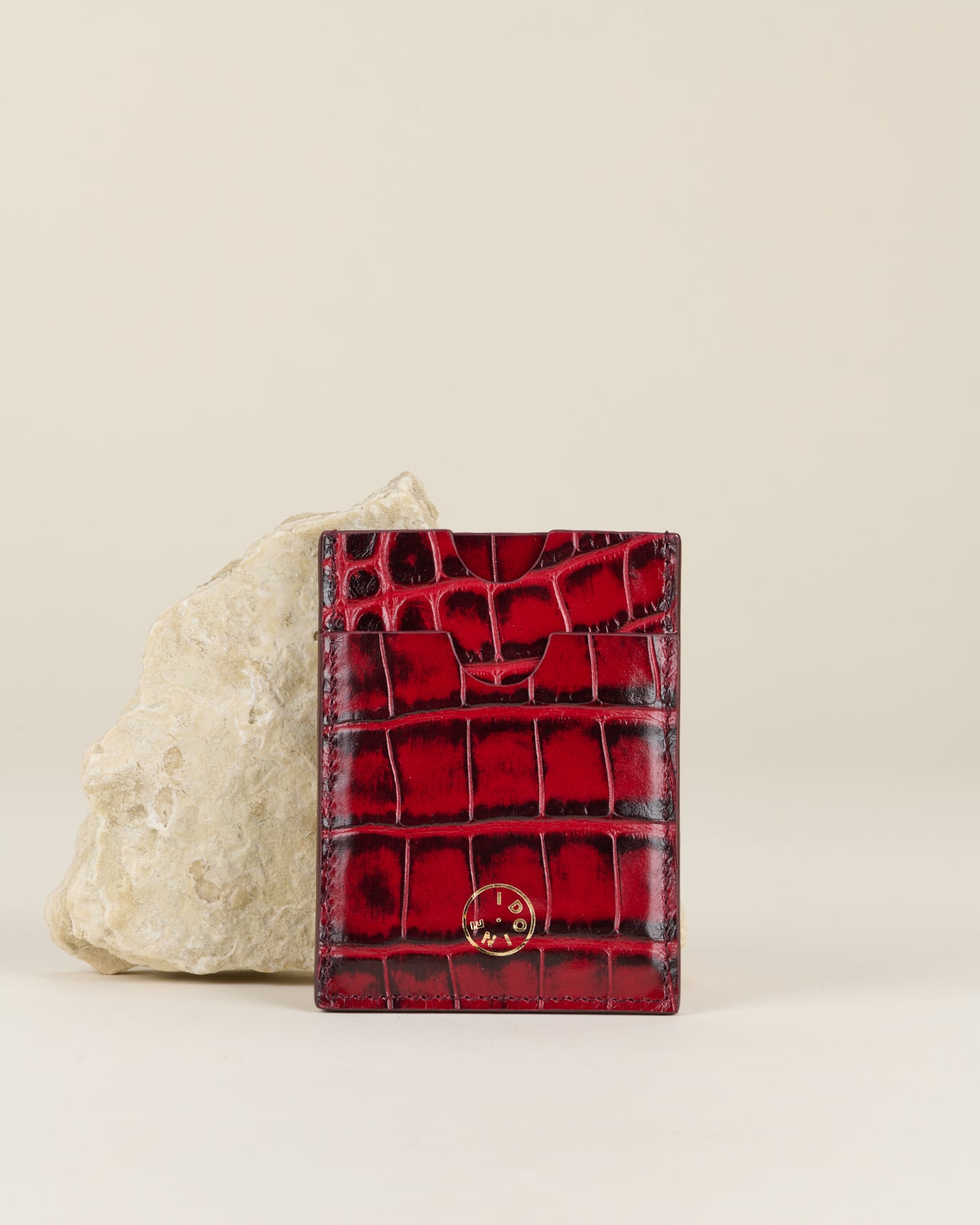 Idoine Porte-Cartes Atelier Croco Ruby porte-cartes veau