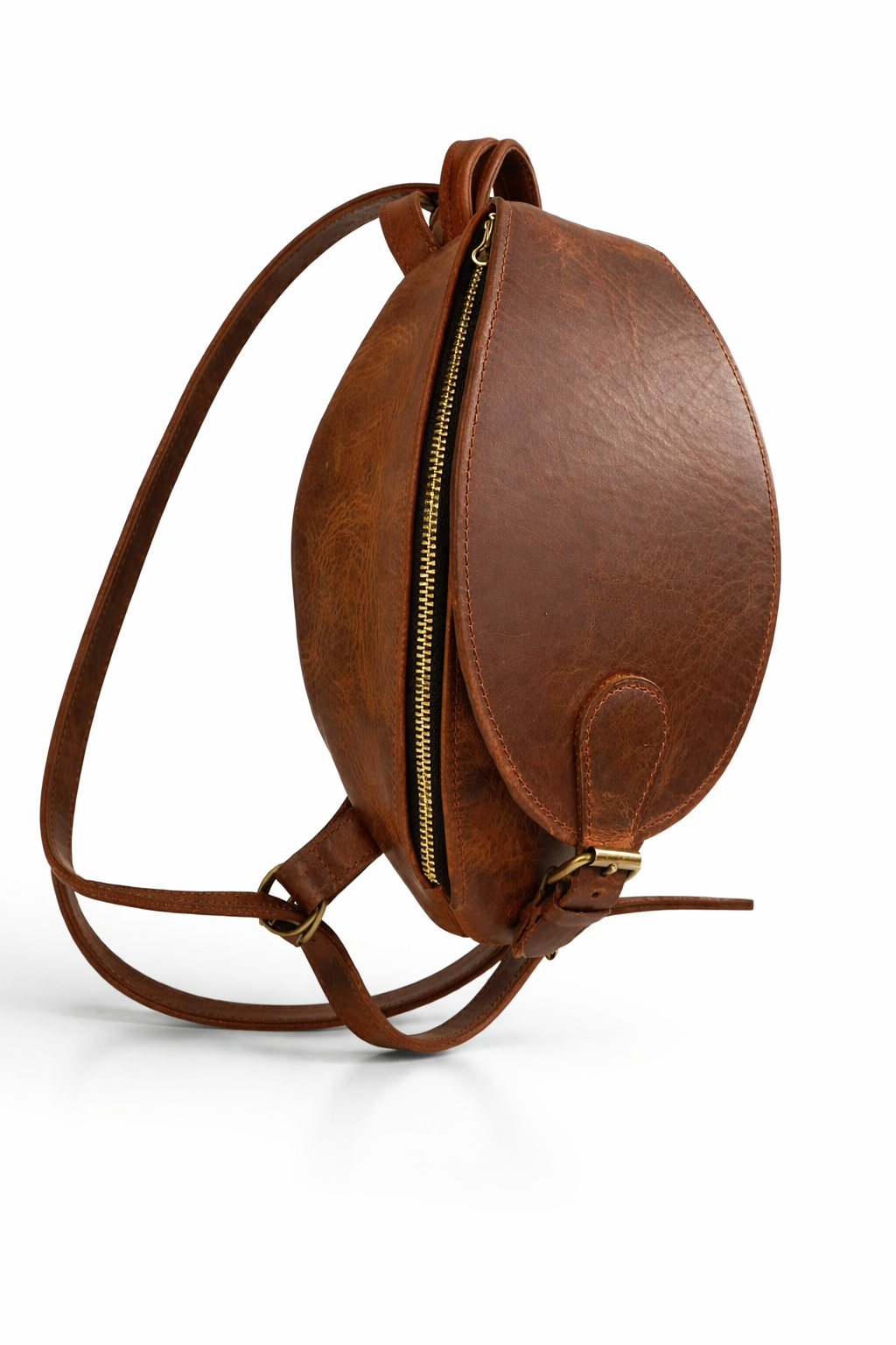 Fleur d’Orage Sac ballon de rugby sac à dos cuir pull-up vintage