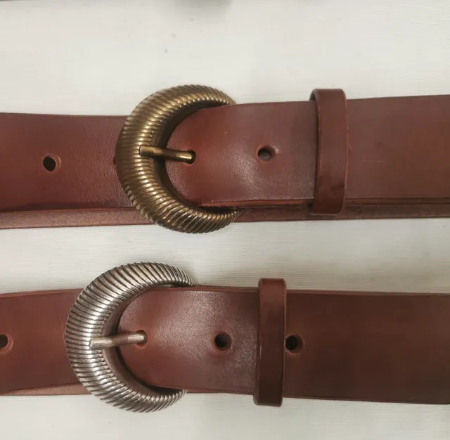 Fleur d’Orage Demi-Lune Ceinture cuir Cognac 35mm