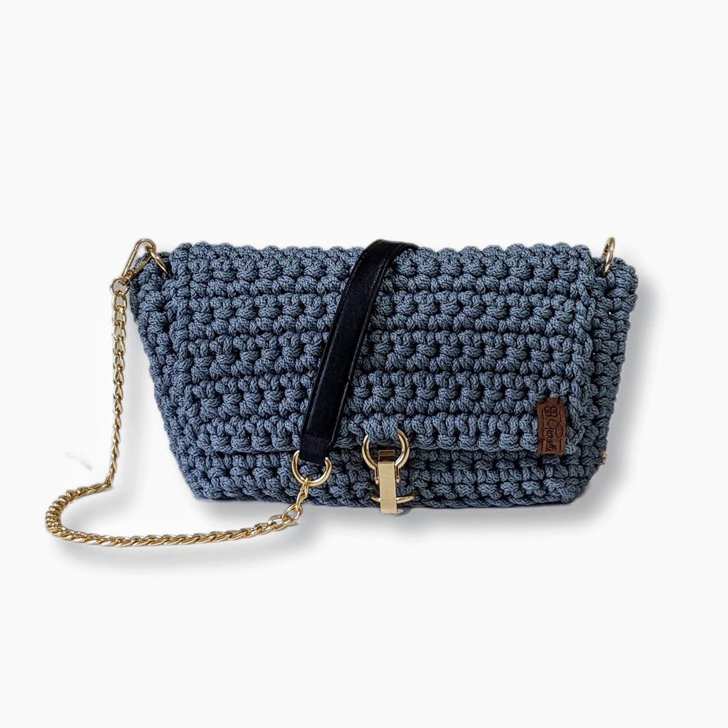 Georgetta Stella sac à main bleu jean crochet