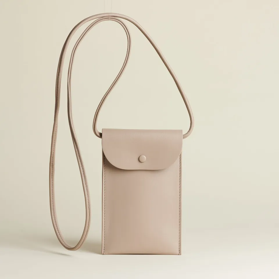 Idoine Pochettes Taupe pochette smartphone cuir agneau