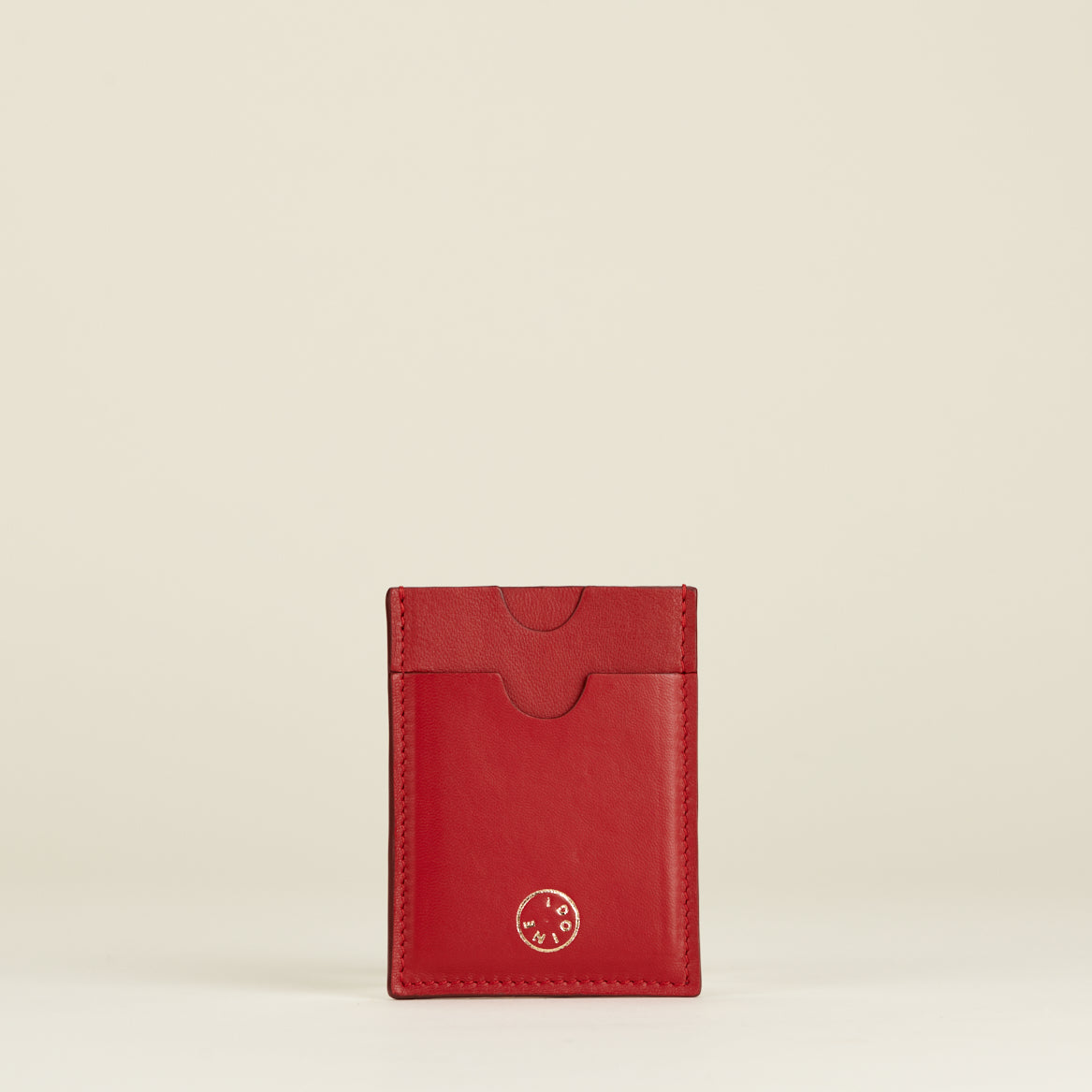 Idoine Porte-Cartes Rouge baiser cuir agneau 8 cartes sans initiales