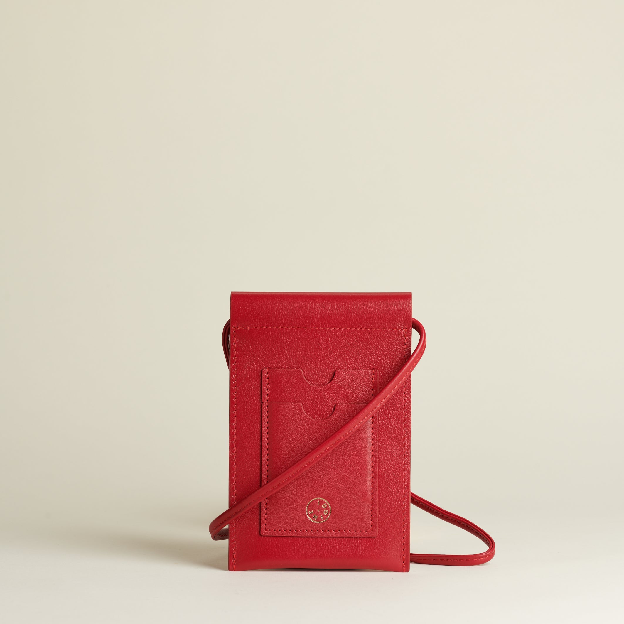 Idoine Rouge Baiser pochette smartphone cuir veau sans initiales
