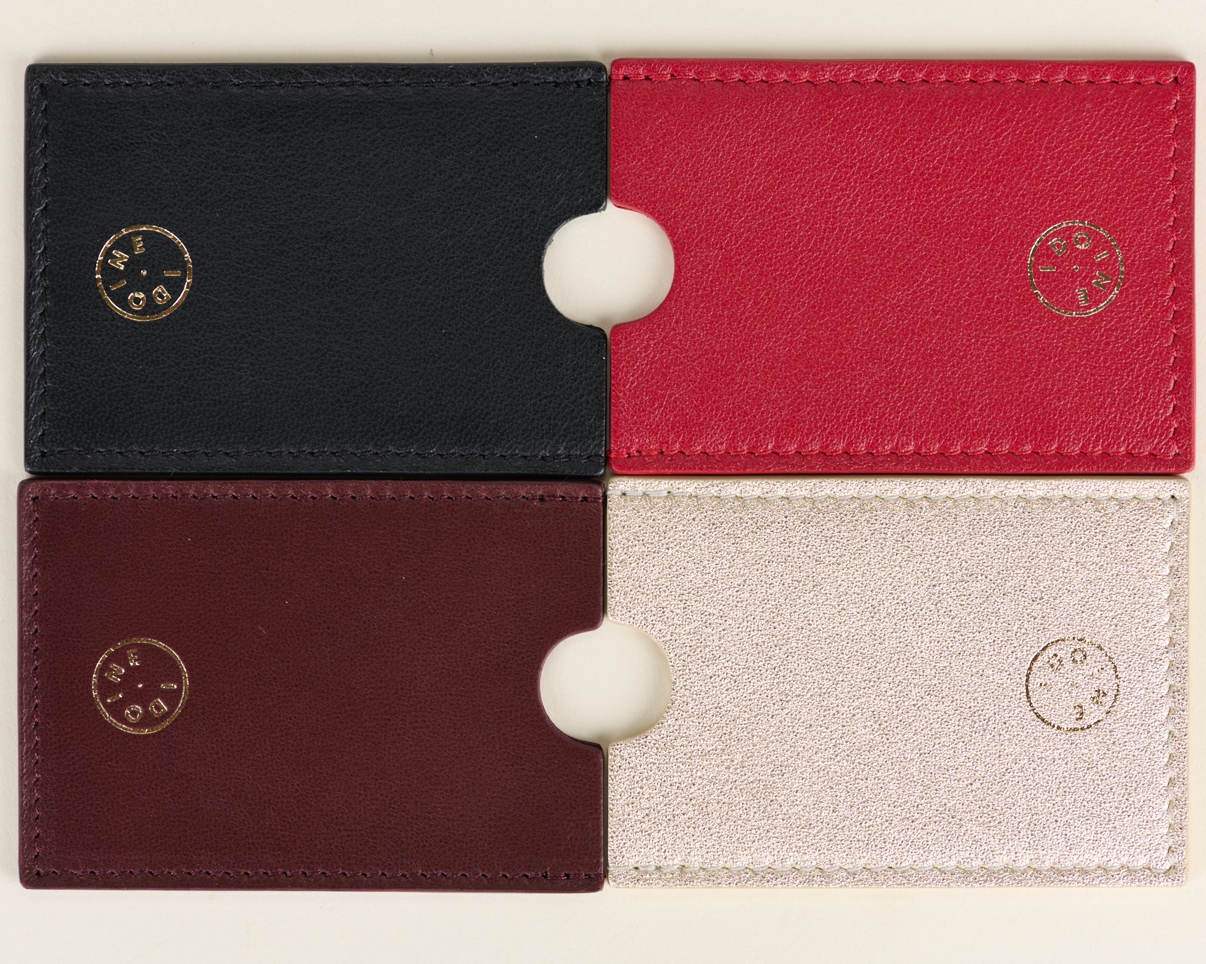 Idoine Porte-Cartes Monocarte Croco Rouge
