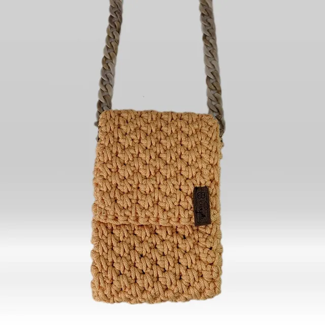 Georgetta Béryl pochette téléphone jaune abricot bandoulière