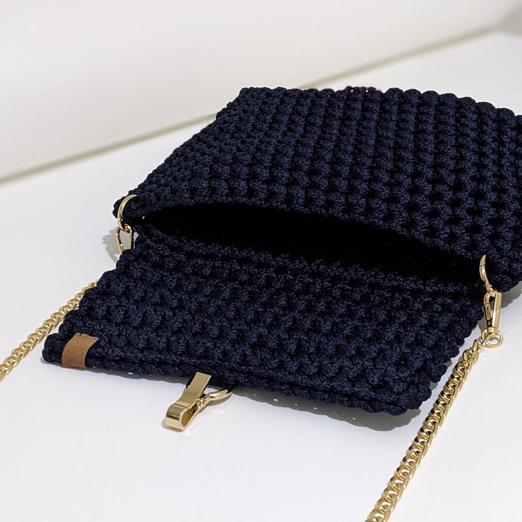 Georgetta Stella sac à main crochet bleu nuit